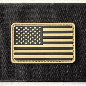 Flag, USA / United States of America / Sand Color / PVC Morale and Tactical Patch, Hook and Loop