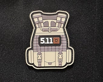 5.11 Weight Vest / Gym / Crossfit / Fitness, PVC Morale and Tactical Patch, Hook and Loop A2