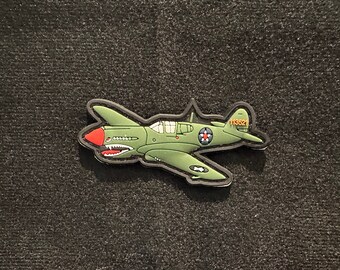 Army Plane / Predator / Green / Aircraft PVC Morale and Tactical Patch, Hook and Loop A3