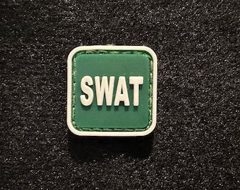 SWAT Green color, PVC Morale and Tactical Patch, Hook and Loop