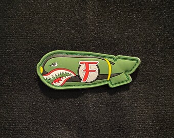 Green Torpedo / Predator / Torpedo / Army PVC Morale and Tactical Patch, Hook and Loop A3