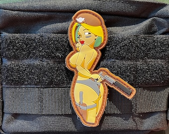 Army Babe / Shh PVC Morale and Tactical Patch, Hook and Loop A3
