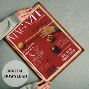 Retro Fashion Magazine Cover Art Print: 70s Vogue Style (Digital Download)