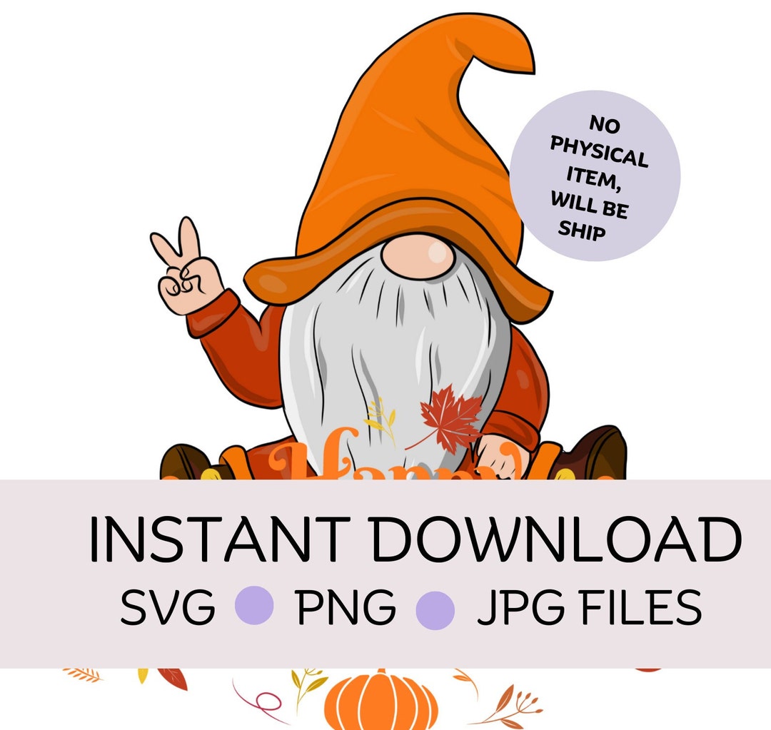 Fall Gnome Svg Gnome Svg File Thanksgiving Png Fall - Etsy