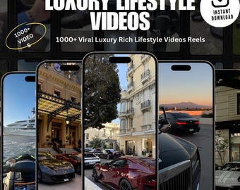 1000+ Viral Luxury Rich Lifestyle Videos Reels, Cars, Yacht, Plane, Millionaire, TikTok, Instagram, YouTube, Digital Marketing, MRR, PLR
