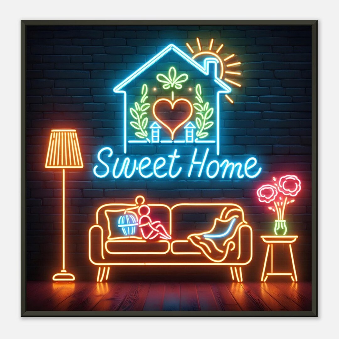 Sweet Home Art Neon Lights Wall Art Neon Home Decor Neon Light Art Birthday Gift Etsy