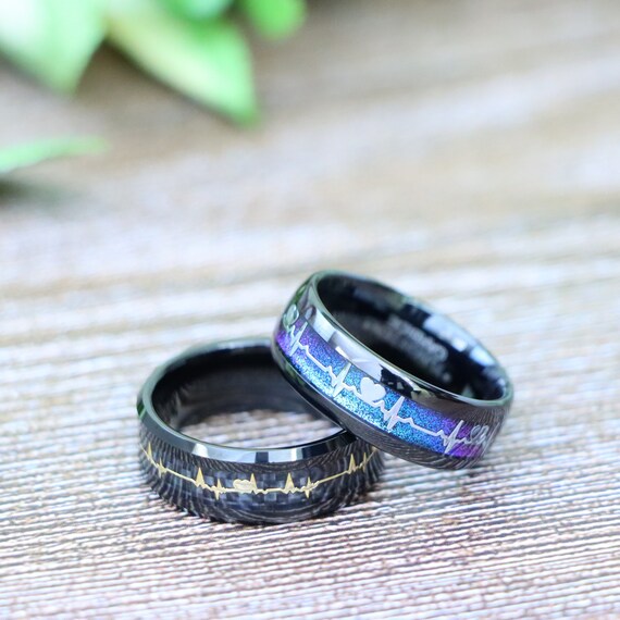 Tungsten Carbide Heartbeat Rings Tungsten Carbide Heartbeat Rings