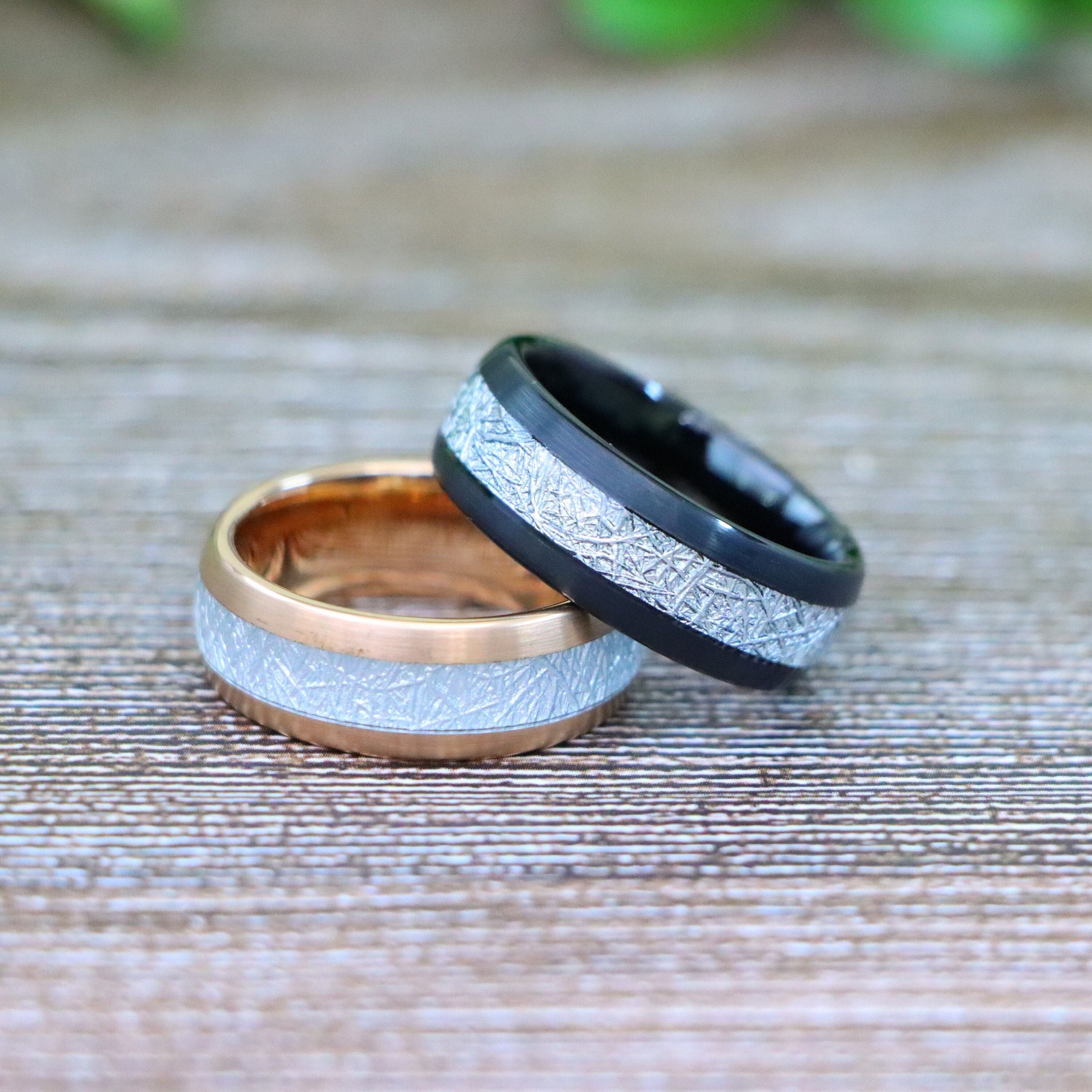 Men Black Meteorite Wedding Ring, Meteorite Wedding Ring, Men's Wedding ...