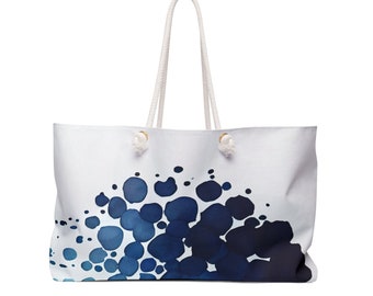 Artistic Blue Ink Splatter Weekender Bag | Spacious & Trendy Accessory for Everyday Use | Ideal for Stylish Commuters or Beach Lovers