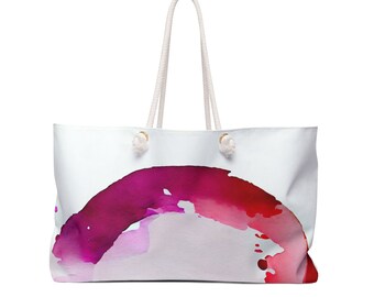 Lebendige Aquarell-Weekender-Tasche | Geräumig und langlebig | Stilvolle Seilgriffe | Kräftige Farbe