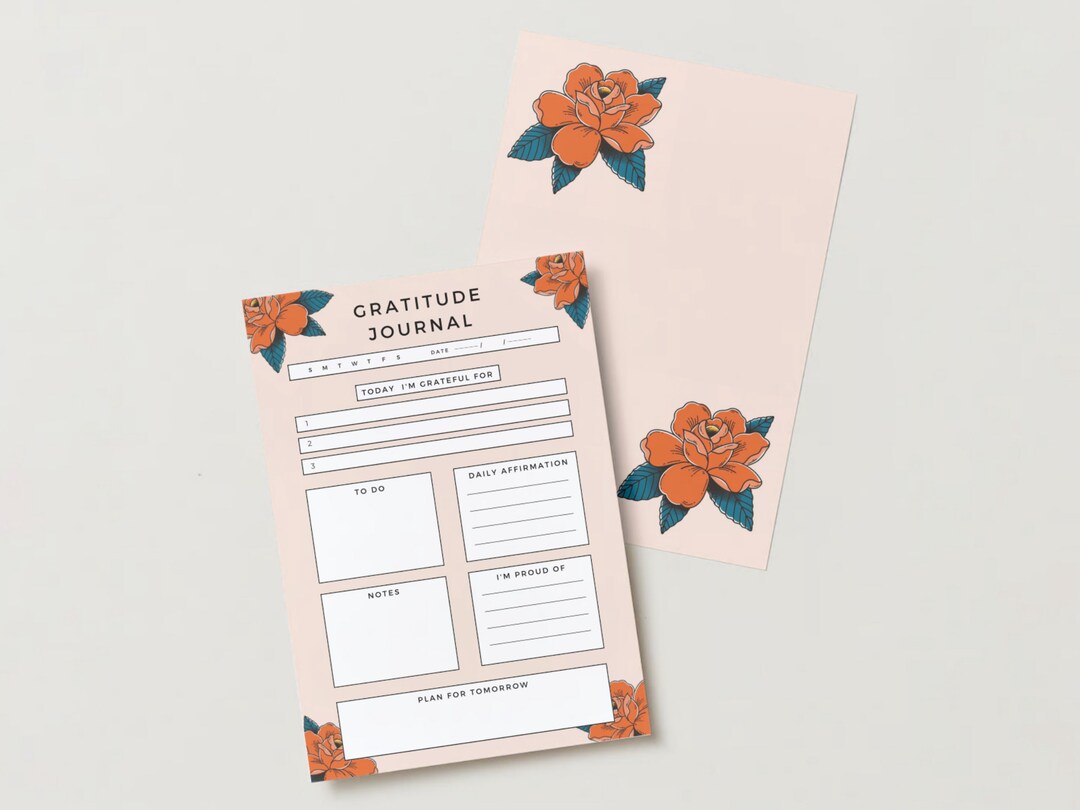Gratitude Journal Printable PDF Digital Download Tattoo Art - Etsy