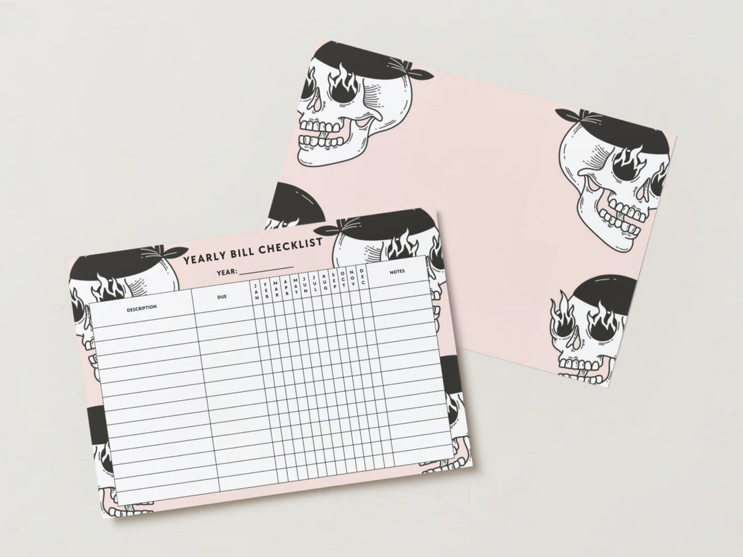 Printable Yearly Bill Tracker Budget Planner Digital - Etsy