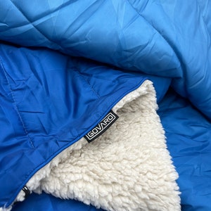 Outdoor Quilted Puffy Blanket with Cotton Filling and Sherpa Fleece