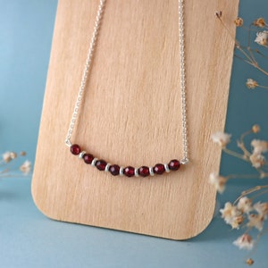 Garnet necklace with natural stones and 925 silver