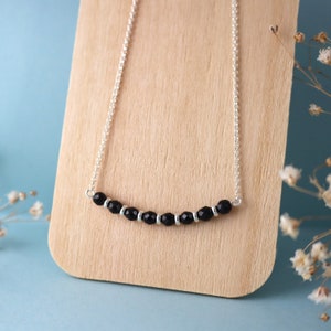 Black onyx necklace with natural stones and 925 silver