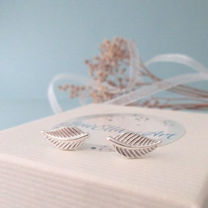 925 silver leaf stud earrings