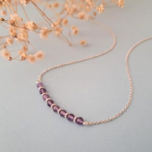 Amethyst natural stone and 925 silver necklace