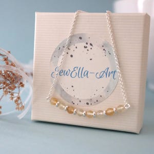 Natural citrine stone necklace in 925 silver