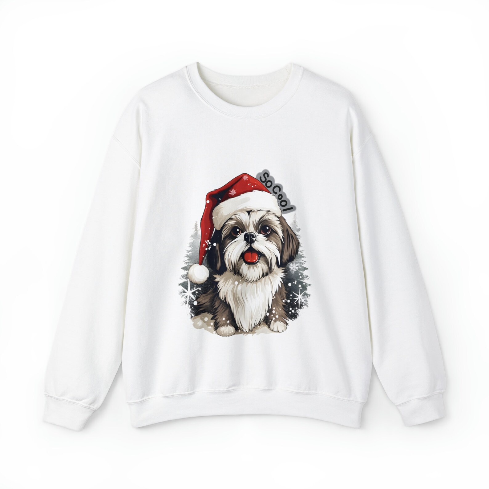 Shih Tzu Dog 'so Cool' Winter Sweatshirt - Adorable Graphic Pullover ...