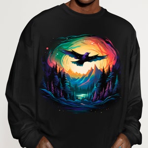 Aurora Borealis Magic Sweatshirt: Northern Lights Dream arctic tern - Cool Graphic Pullover - Unique Gift Idea
