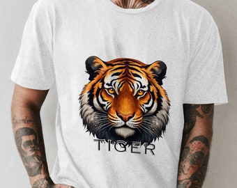 Tiger T-Shirt , Unisex Heavy Cotton Tee, T-shirt  - Unique Gift Idea  - Unique Fashion for everyday