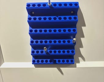 60-Slot Bit Holder: Wall Mount Garage Storage