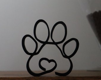Hond Paw Art Stuk Minimalistische One-Line Art