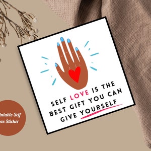 Autocollant numérique avec message positif d'amour soi-même, autocollant imprimable goodnotes pour décorer des objets, des espaces et des projets personnels
