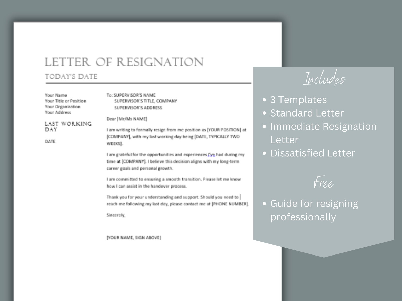 Letter of Resignation Templates, Three Templates, Resignation Letter