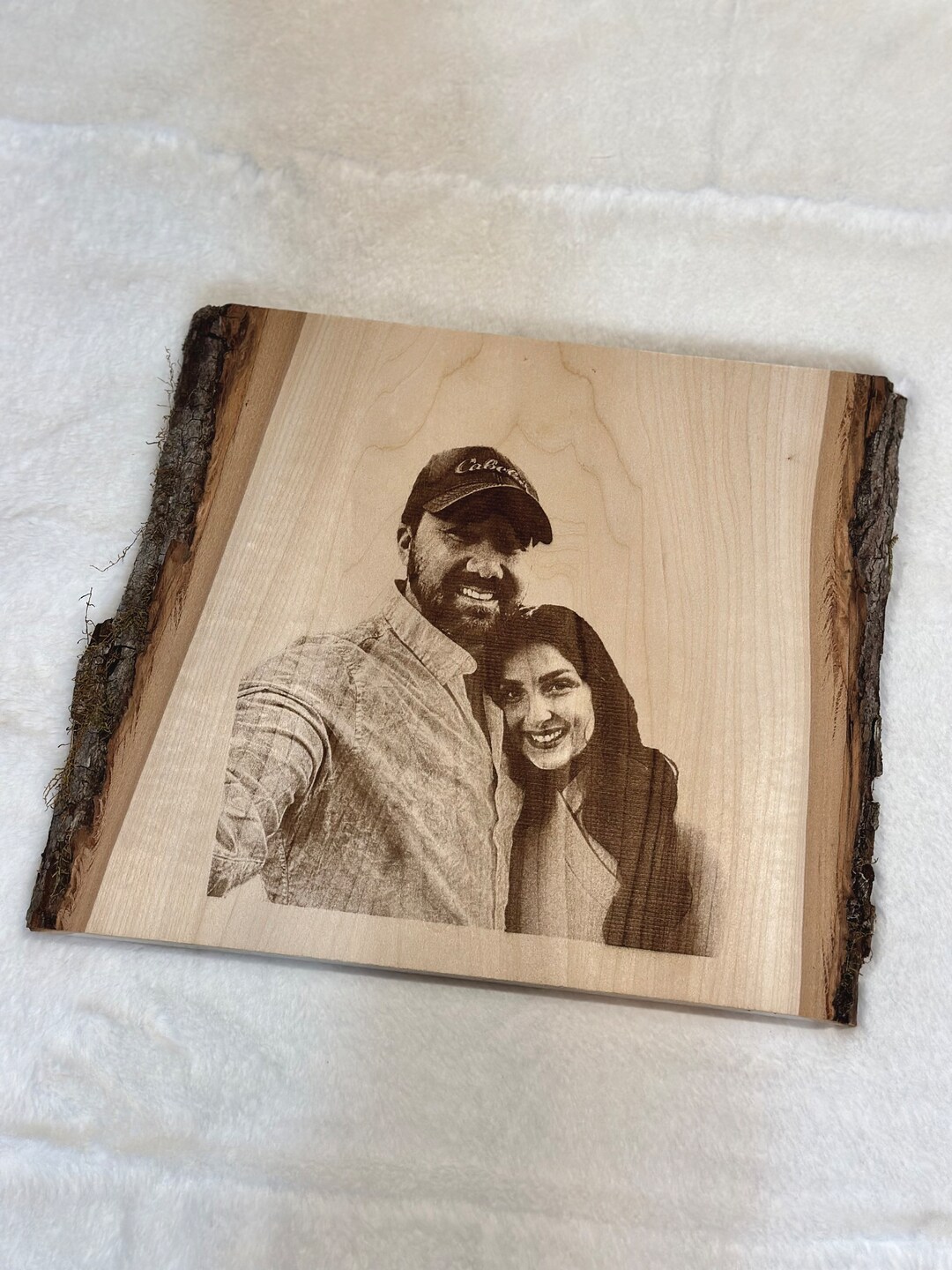 Raw Edge Wood Photo Engraving Etsy