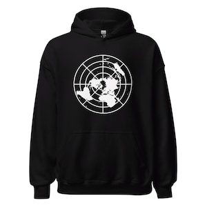Platte aarde kaart Unisex hoodie