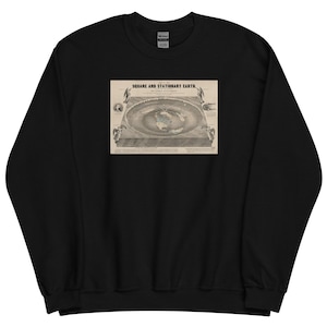 Vierkant en stationair wereldkaart 1893 Flat Earth Sweatshirt