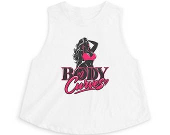Top corto BodyCurves – Top corto motivazionale per donne con messaggio positivo sul corpo, maglietta grafica per ragazze formose, celebra ogni curva