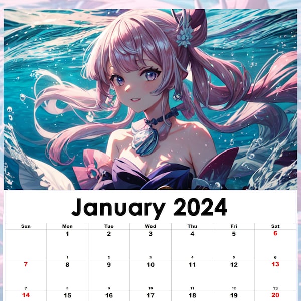 Genshin Calendar Etsy