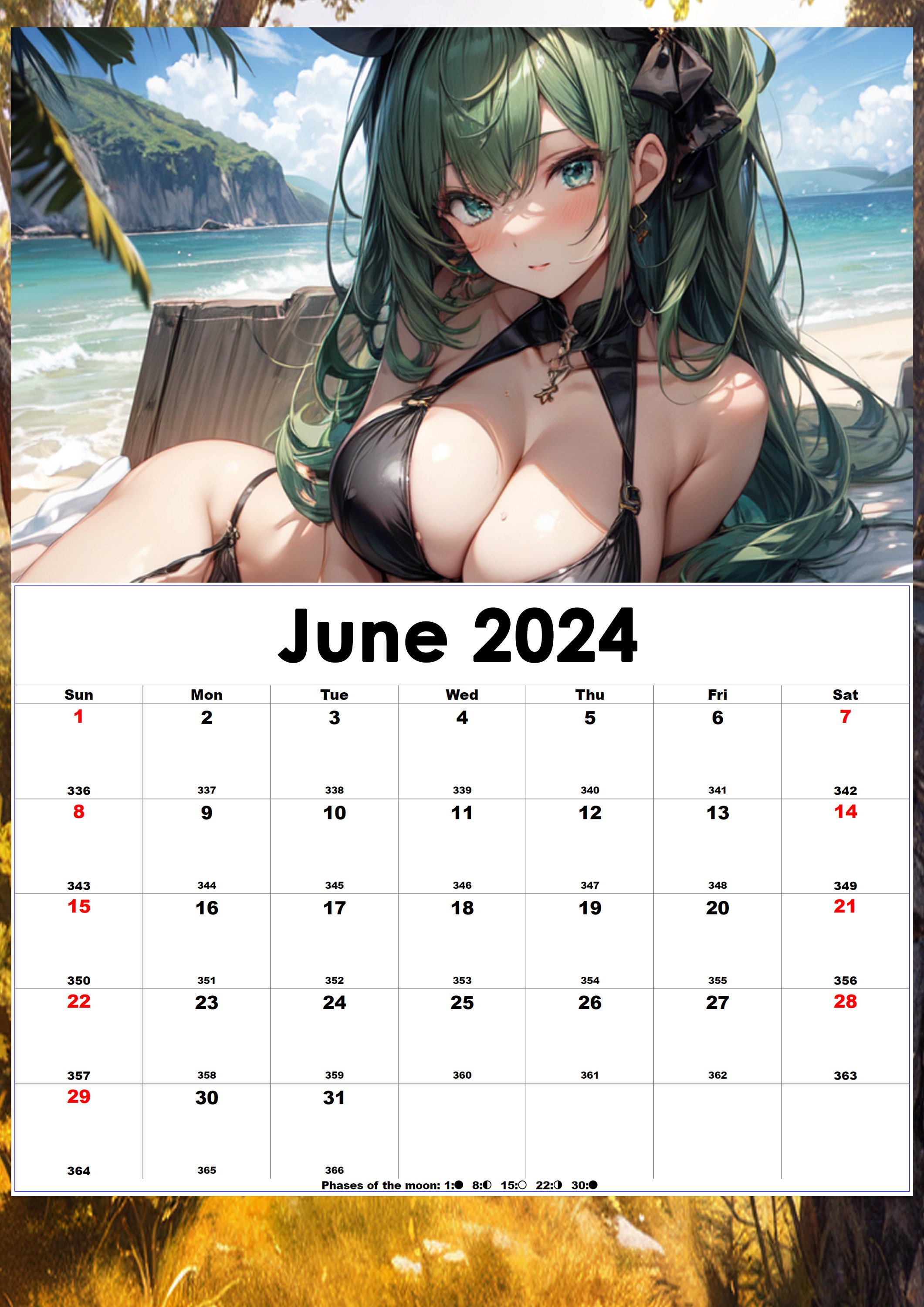 Waifu Hunnies Calendar 2024 A4 Ready to Print Etsy Australia