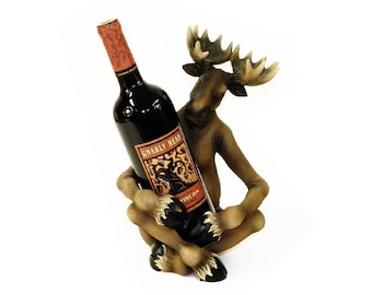 A Fun Moose Wine Bottle Holder Wine Rack Old West Theme Collection wildlife Home Table Decor