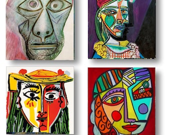 Set Of 4 Picasso Coasters Vintage art