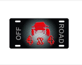 Offroad 4 x 4  License Plate  fits all standard cars and truck auto Tags A 6" x 12" Front Plate Buy 2 Same Item Get 1 Free