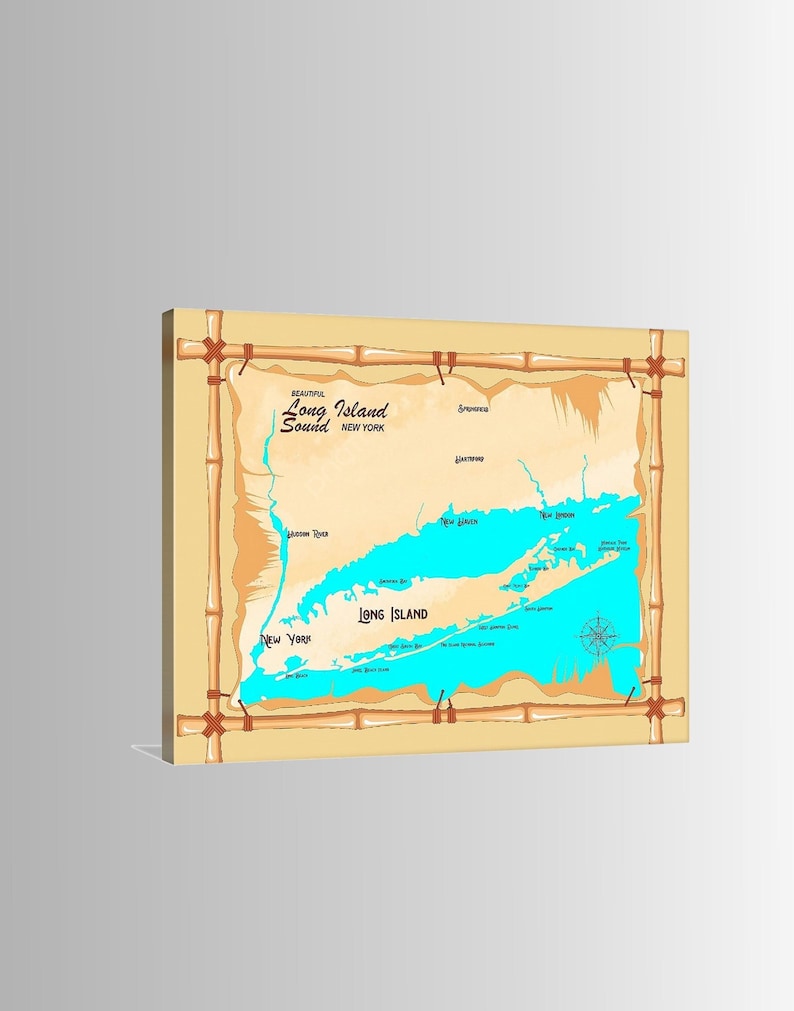 Long Island Sound New York Map Art