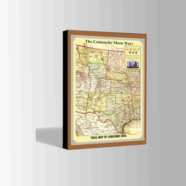Lonesome Dove Trail Map Etsy