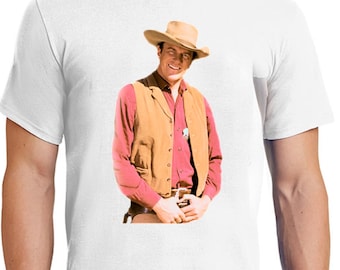 Gunsmoke Mat Dillon T shirt Old West  Cowboy TV Show 1950s Vintage Classic Design