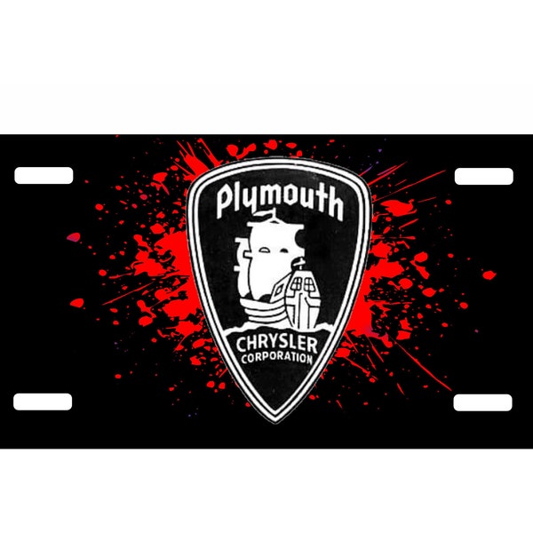 Plymouth 1947 ART License Plate fits all standard cars and truck auto Tags A 6" x 12" muscle cars Front Plate Buy 2 Same Item Get 1 Free