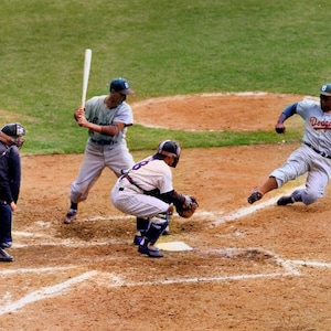 African American 8 x 10 Photo Vintage A Famous Photo Jackie Robinson Stealing Home