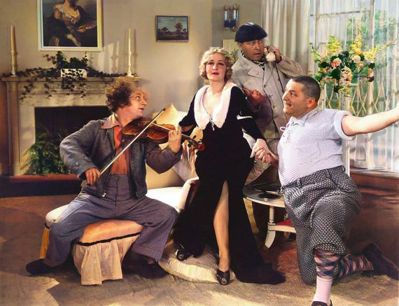 Three Stooges Curly Sings X 10 Photo Vintage A Famous Photo