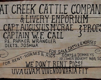 Lonesome Dove Hat Creek Cattle Company Large Poster Old West Movie Memorabilia Wall Ar sizes up to 24 x 26