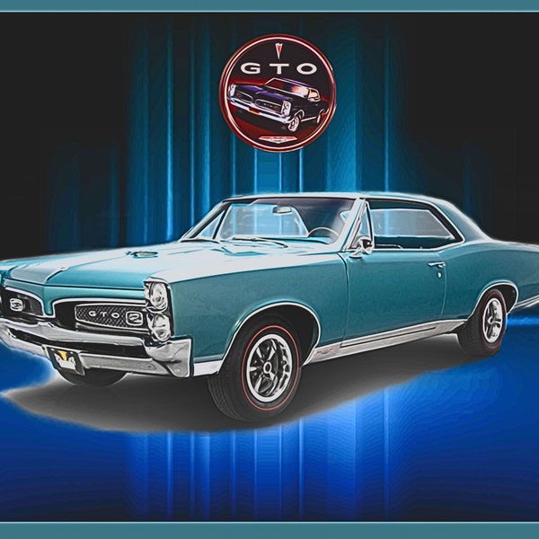1969 Pontiac GTO  Large Prints 20 x 24  or a Mouse Pads Vintage Car Art Designs Muscle Cars Luxury cars Buy 2 Same Item Get 1 Free