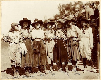 1930 Photo Rodeo Cowgirls Vintage 8 x 10 Photo Old West Style Rodeo 1950s Vintage Reproduction Prints