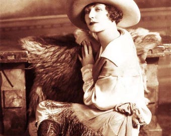 a  Rodeo Cowgirl 8 x 10 Photo Old West Style Rodeo 1930s Vintage Reproduction Prints