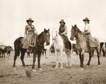 Pendleton Rodeo Cowgirls 1928 8 x 10 Photo Old West Style Rodeo 1930s Vintage Reproduction Prints