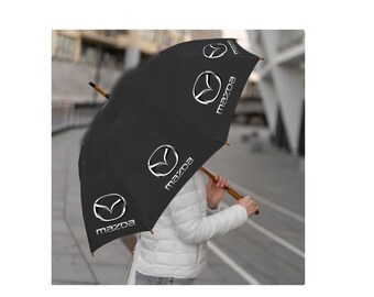 Maßgeschneiderter Mazda-Regenschirm mit Größen bis zu 48 Zoll. Zusammenklappbare Einheit in runder Achteckform